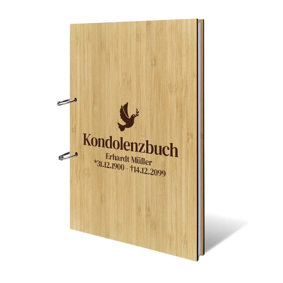 Personalisiertes Kondolenzbuch A4 - Friedenstaube