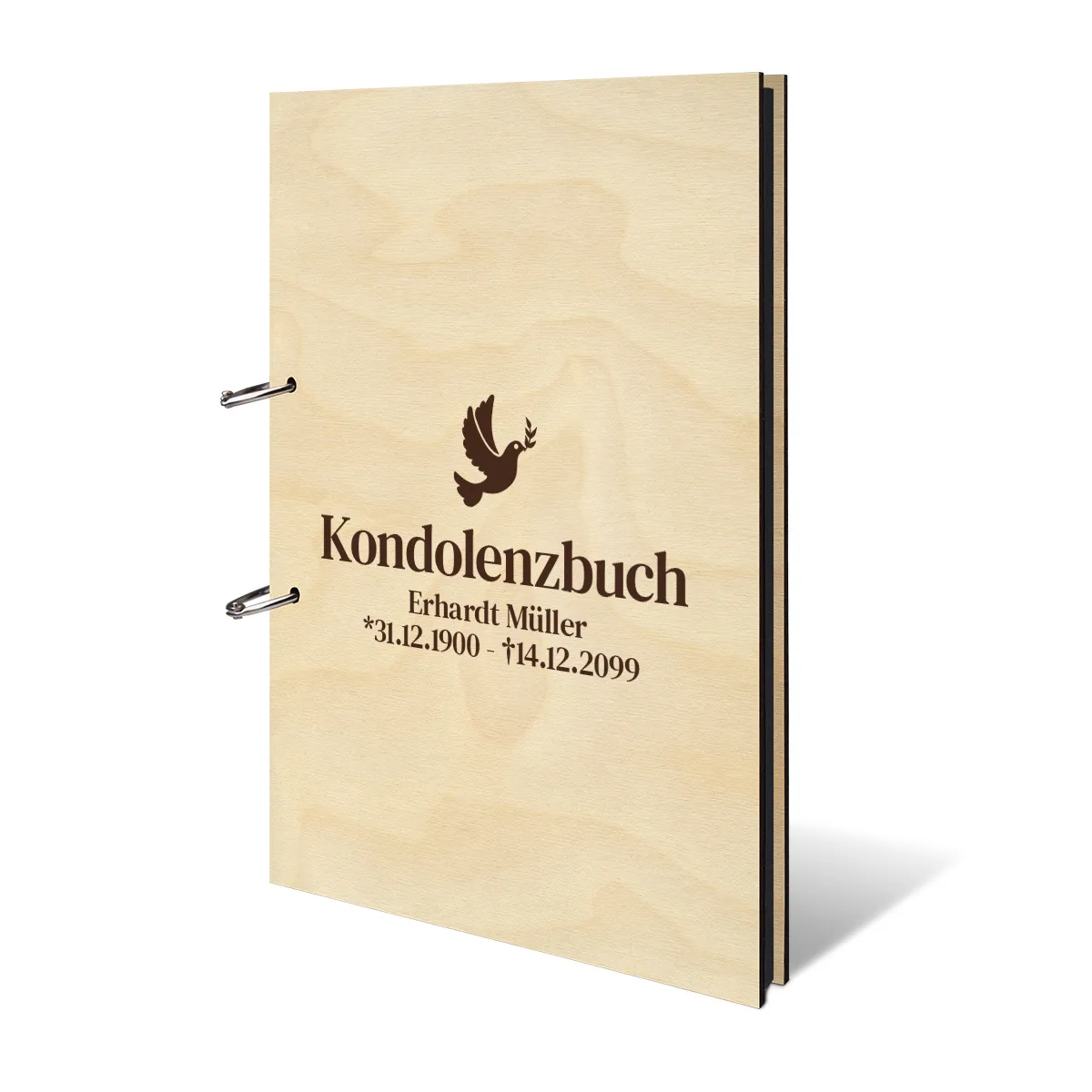 Personalisiertes Kondolenzbuch A4 - Friedenstaube
