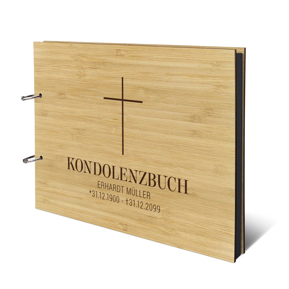 Personalisiertes Kondolenzbuch A4 - Kreuz