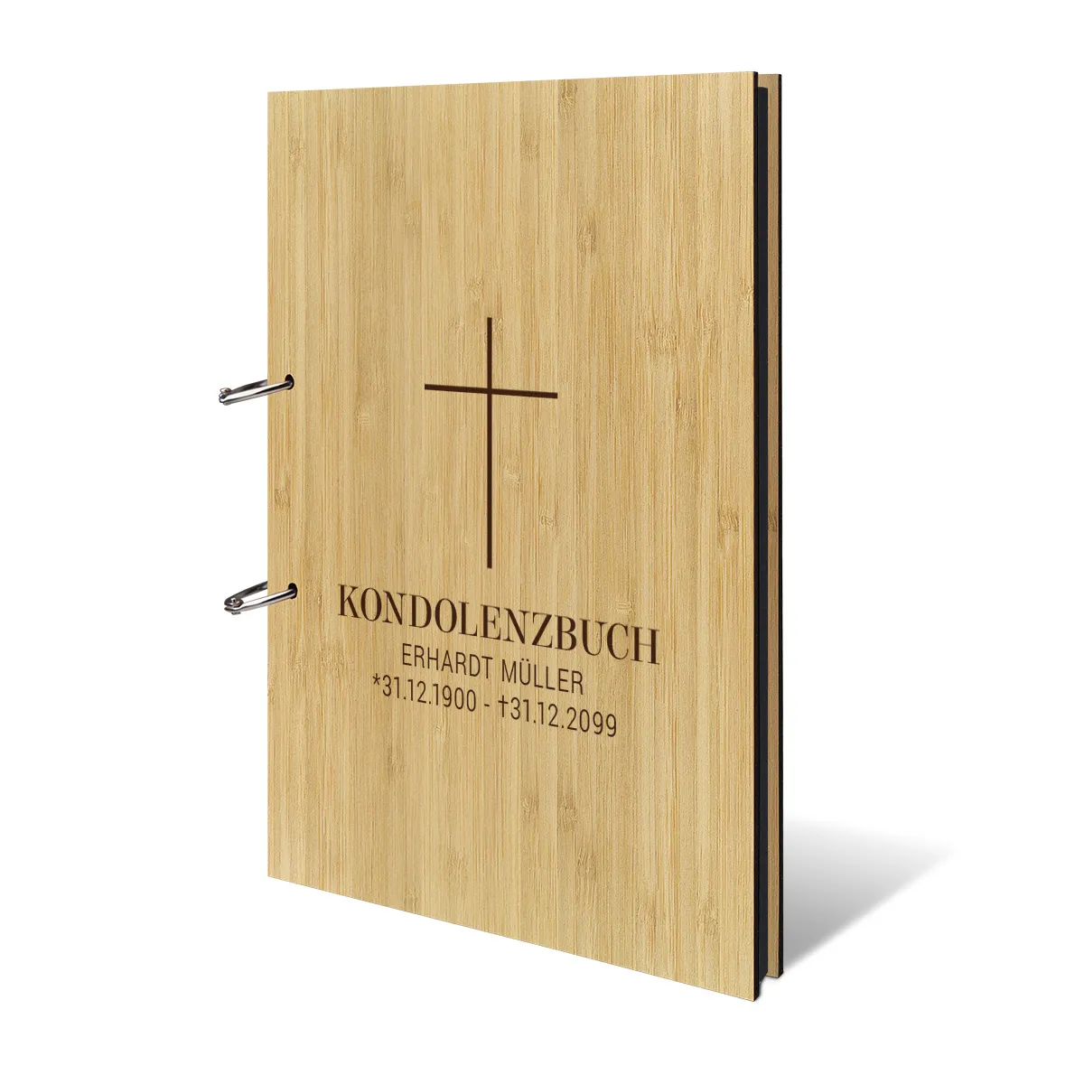 Personalisiertes Kondolenzbuch A4 - Kreuz