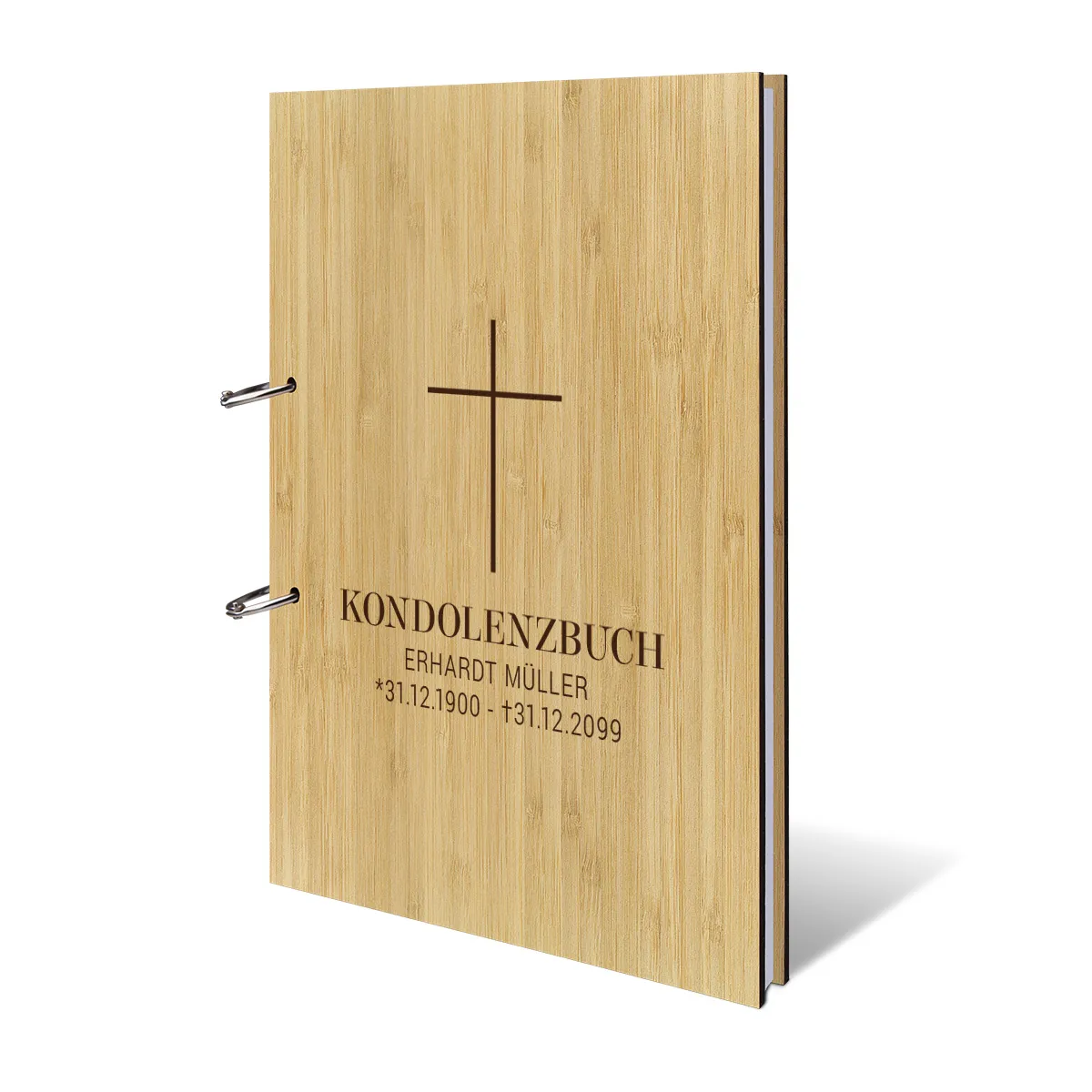 Personalisiertes Kondolenzbuch A4 - Kreuz