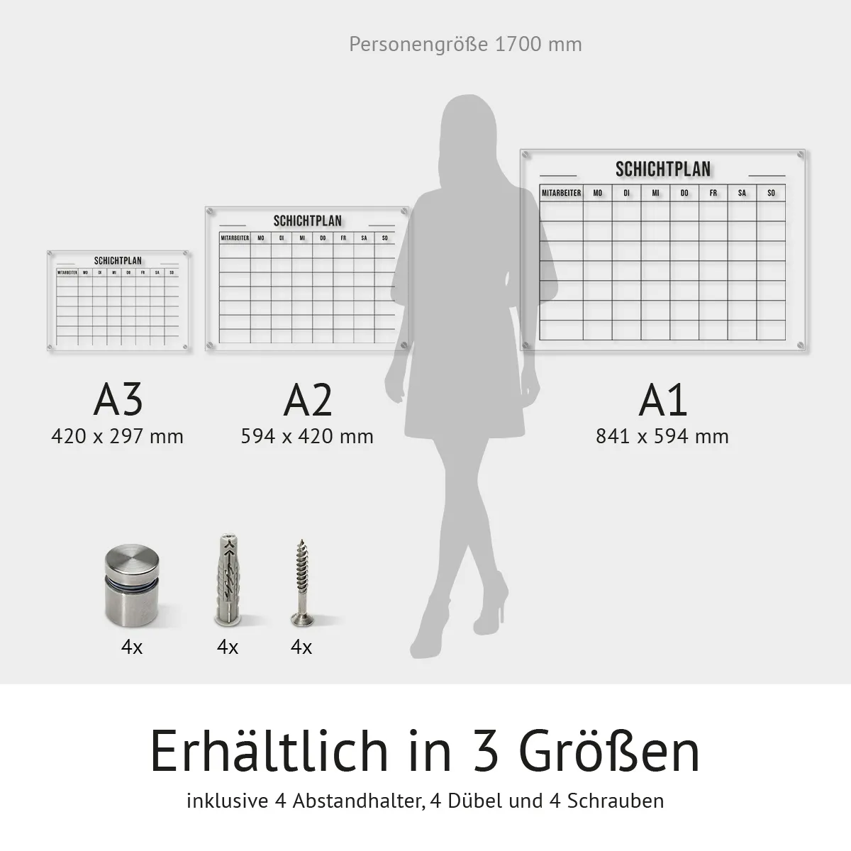 Acrylglas Schichtplan für die Wand