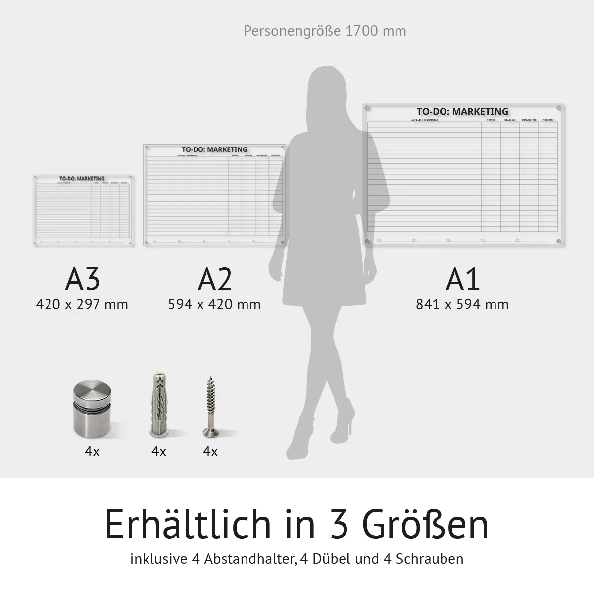 Personalisierte Acrylglas Projekt To-Do Liste für Unternehmen