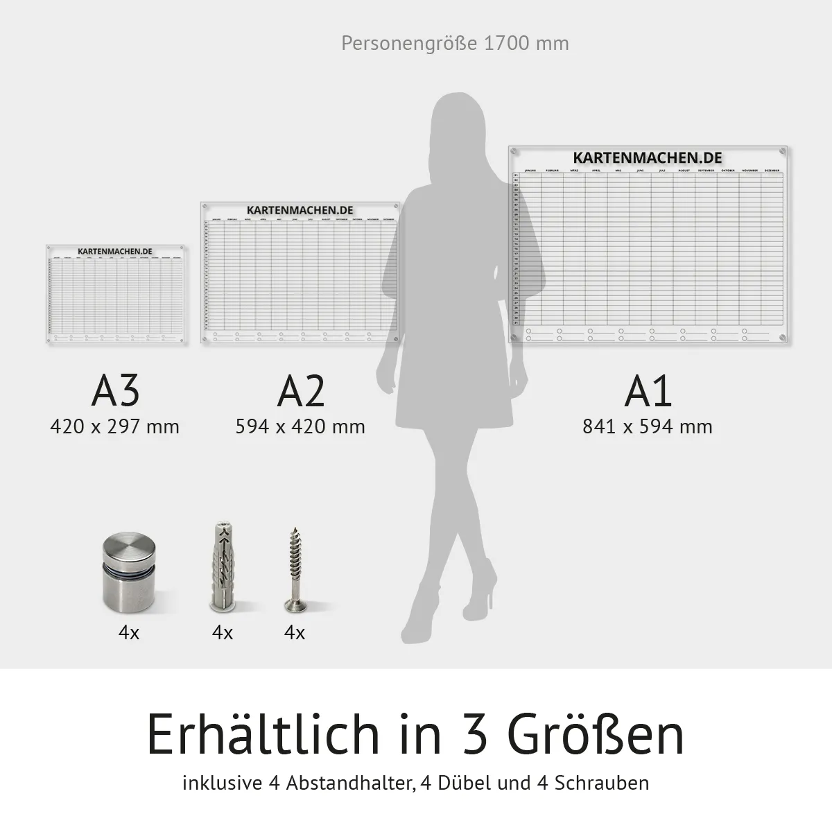 Personalisierter Acrylglas Kalender - Büro Jahresplaner 