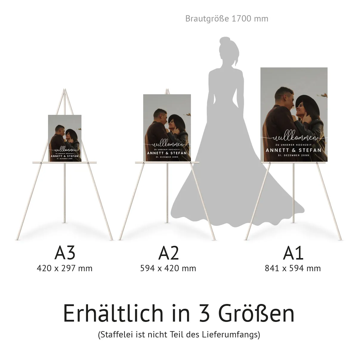 Personalisiertes Foto Willkommensschild zur Hochzeit - Minimalistisch