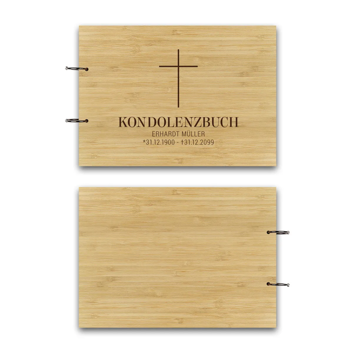 Personalisiertes Kondolenzbuch A4 - Kreuz