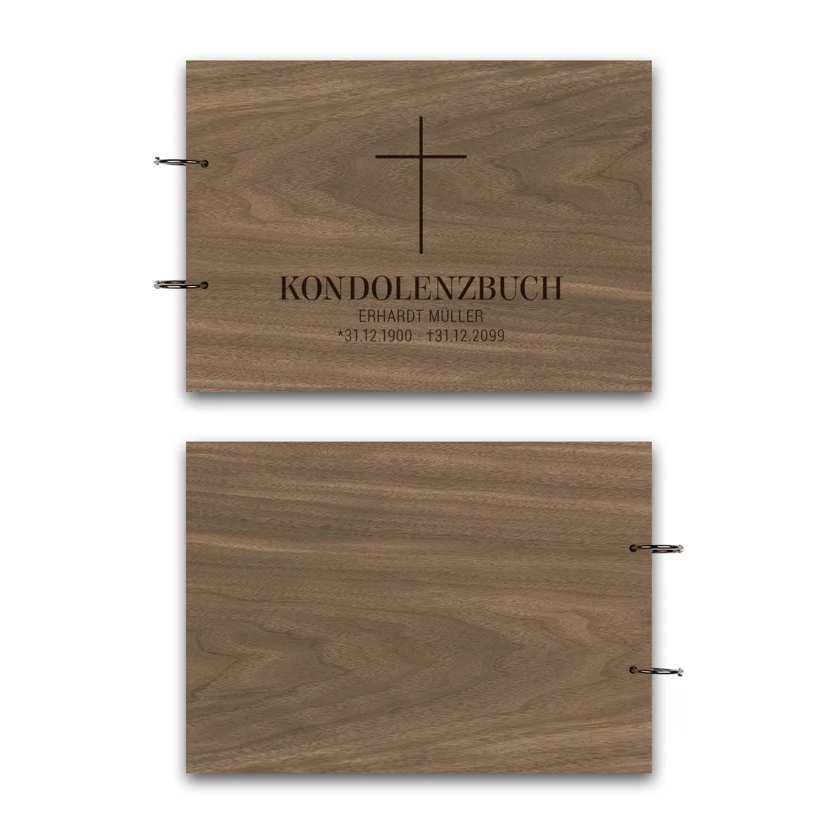 Personalisiertes Kondolenzbuch A4 - Kreuz