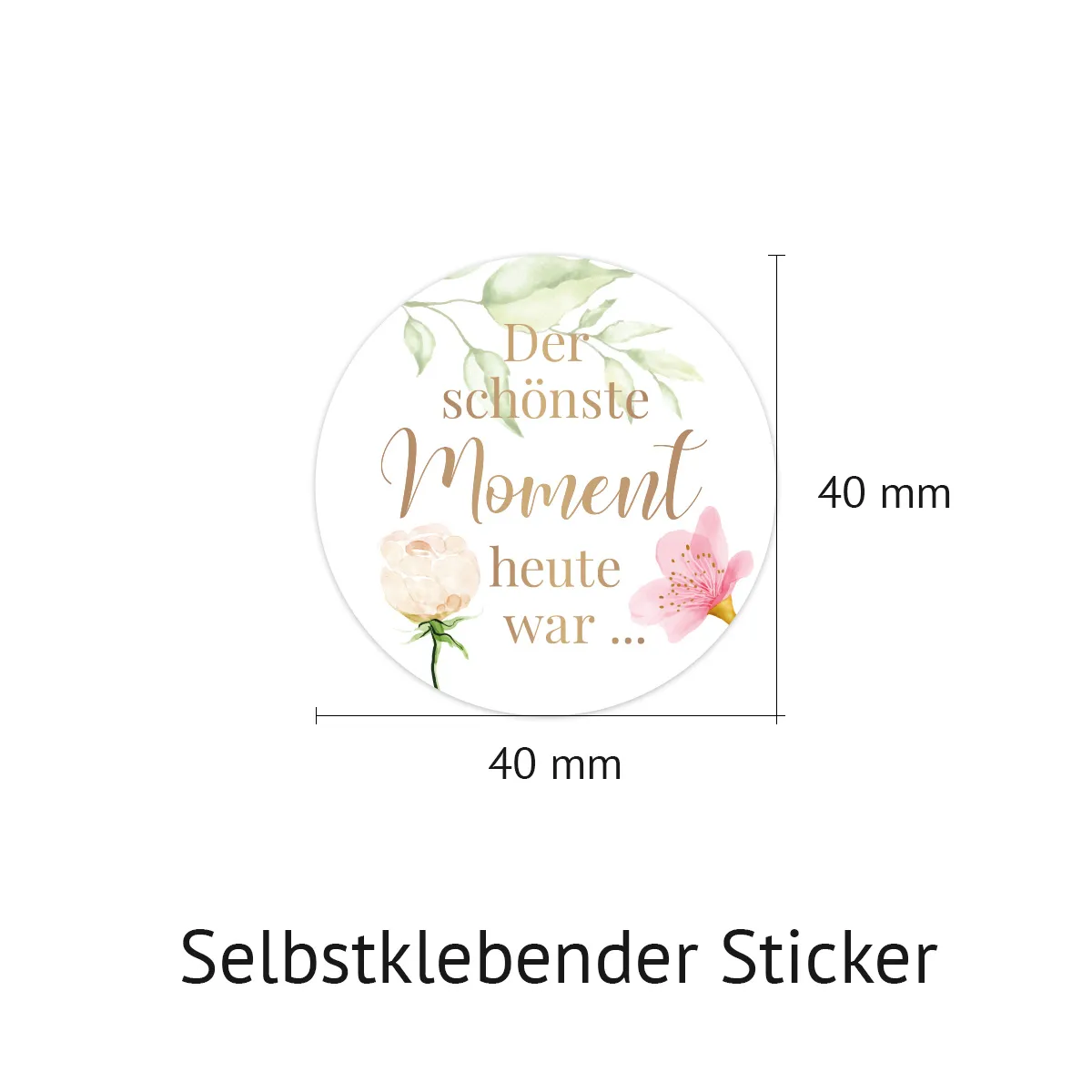 Hochzeit Gästebuch Sticker 40 Fragen - Blumen