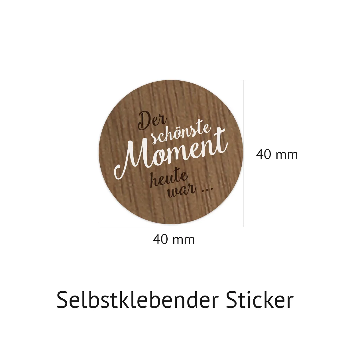 Hochzeit Gästebuch Sticker 40 Fragen - Holz Look