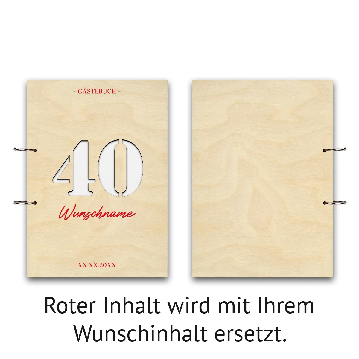 Personalisiertes Geburtstag Gästebuch A4 - Jahre Stanze