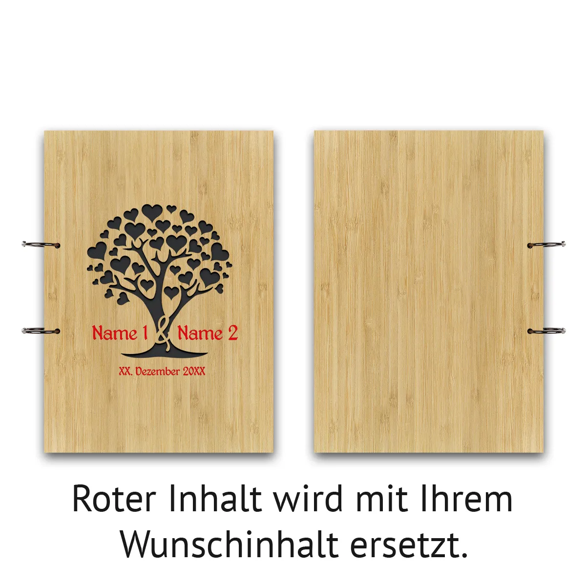 Personalisiertes Hochzeit Fotoalbum A4 - Herzbaum