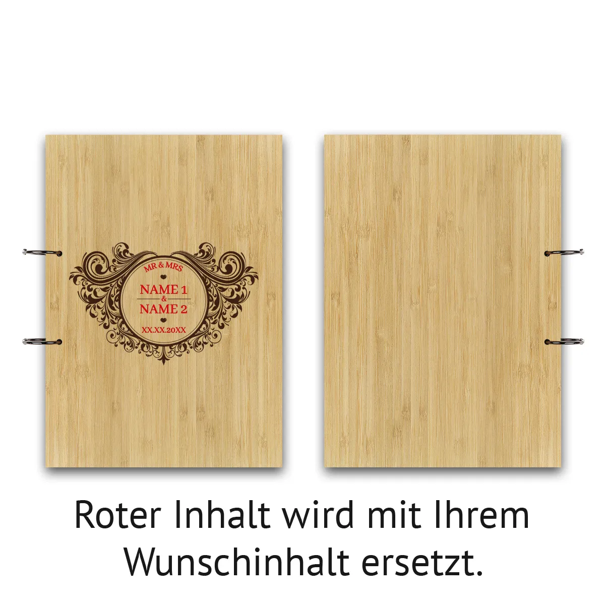 Personalisiertes Hochzeit Gästebuch A4 - Vintage