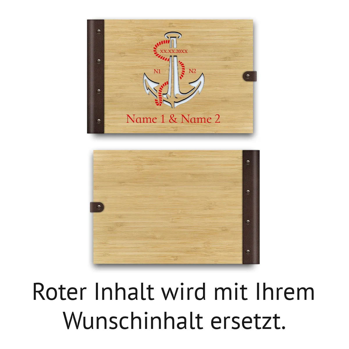 Personalisiertes Hochzeit Gästebuch A4 - Anker