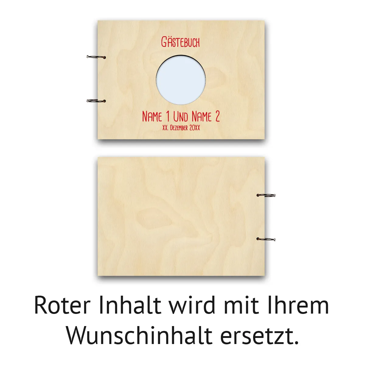 Personalisiertes Hochzeit Gästebuch A4 - Kreis