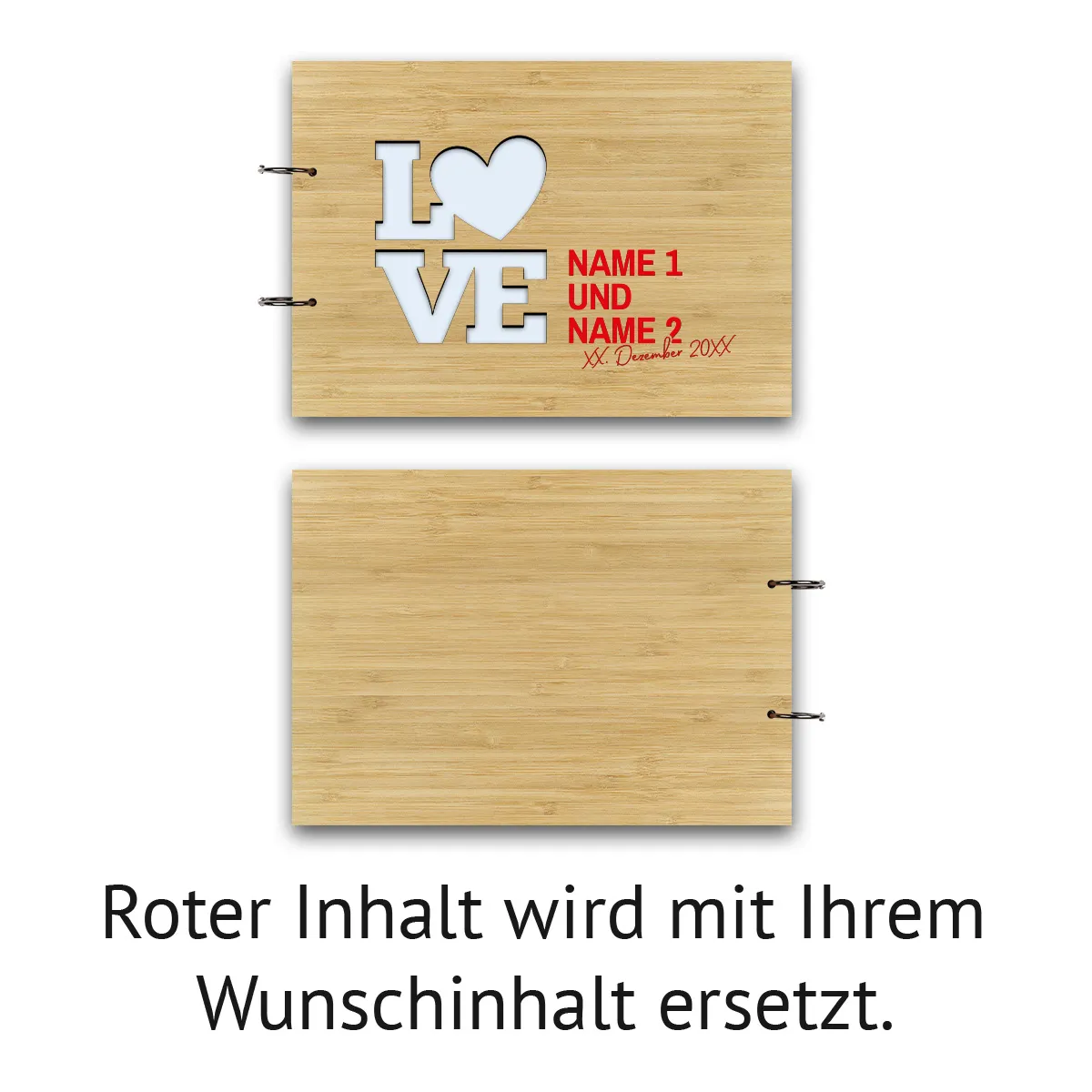 Personalisiertes Hochzeit Gästebuch A4 - Love