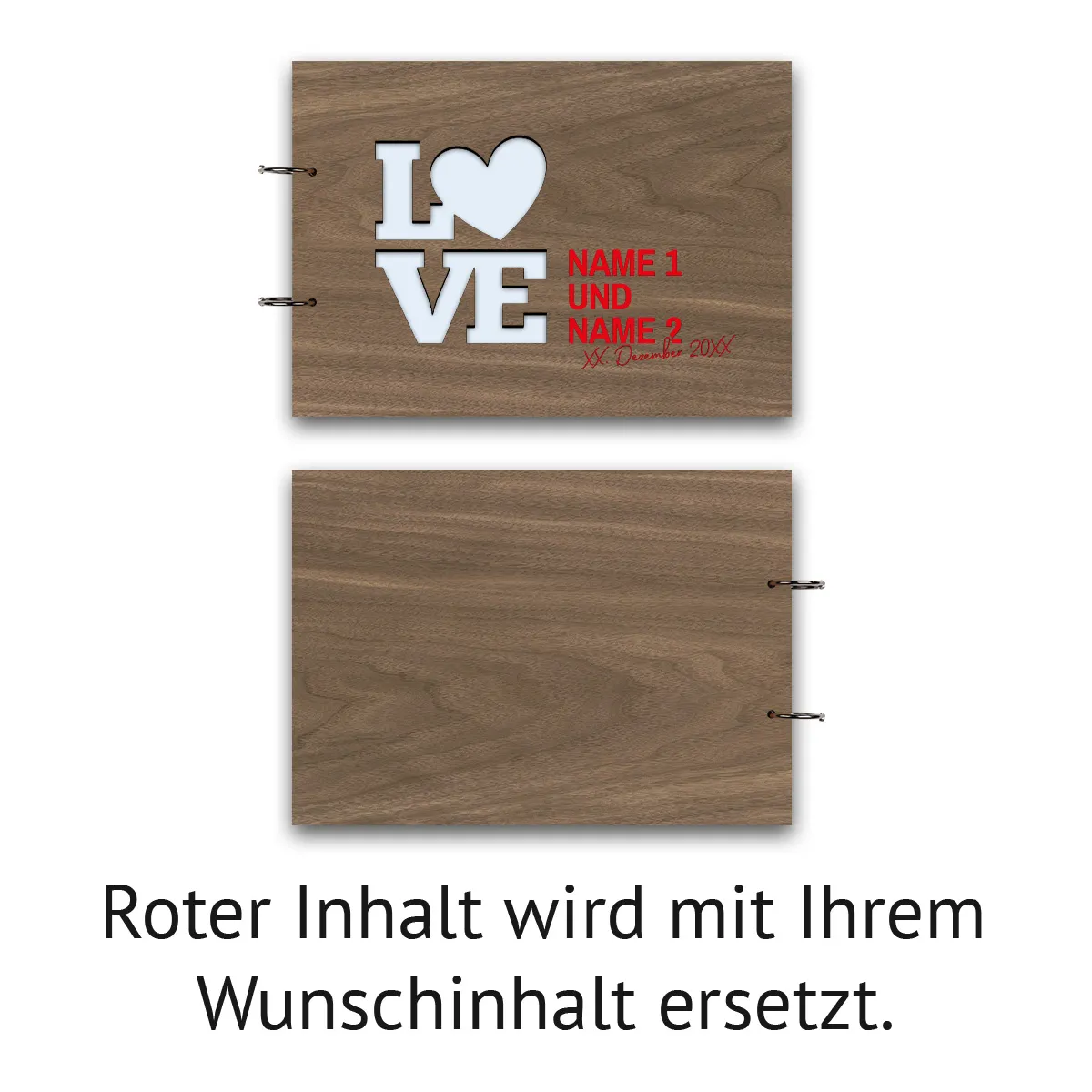 Personalisiertes Hochzeit Gästebuch A4 - Love