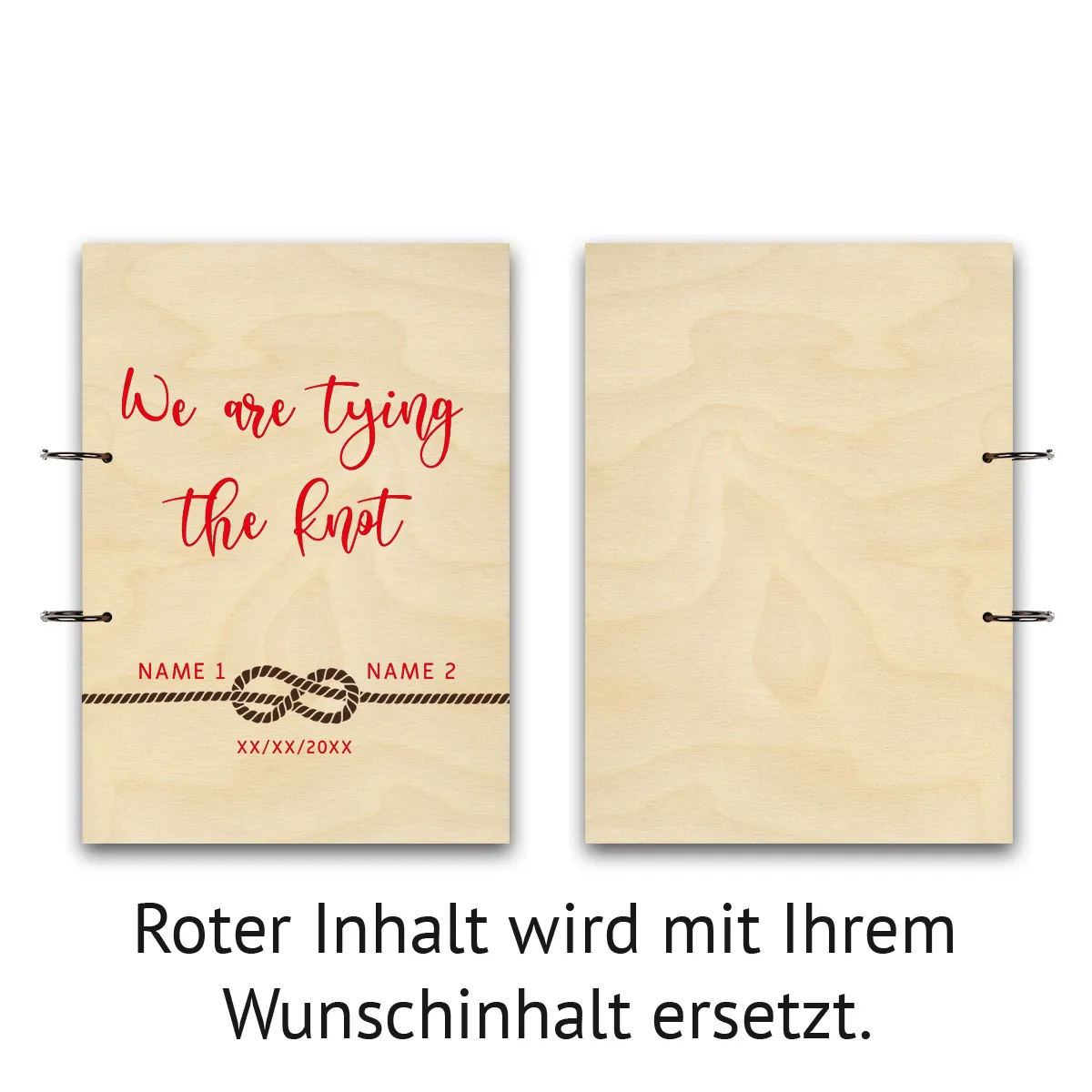 Personalisiertes Hochzeit Gästebuch A4 - Tying the knot