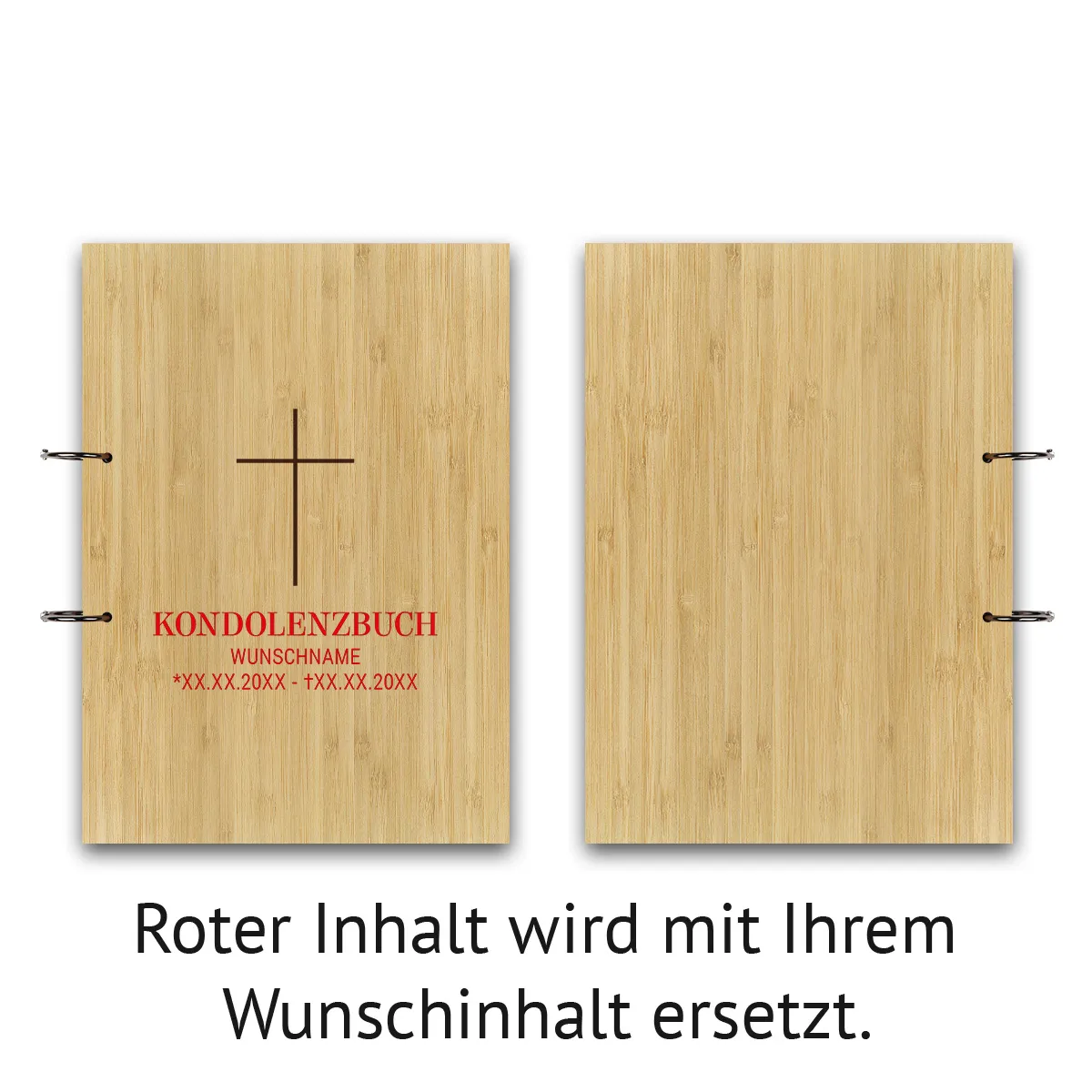 Personalisiertes Kondolenzbuch A4 - Kreuz