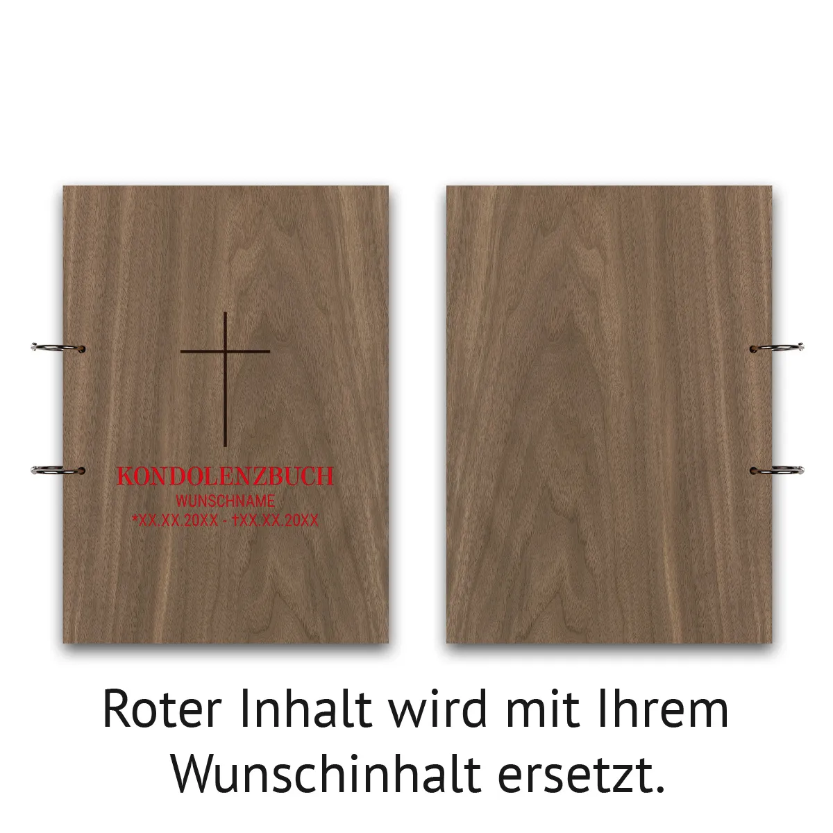 Personalisiertes Kondolenzbuch A4 - Kreuz