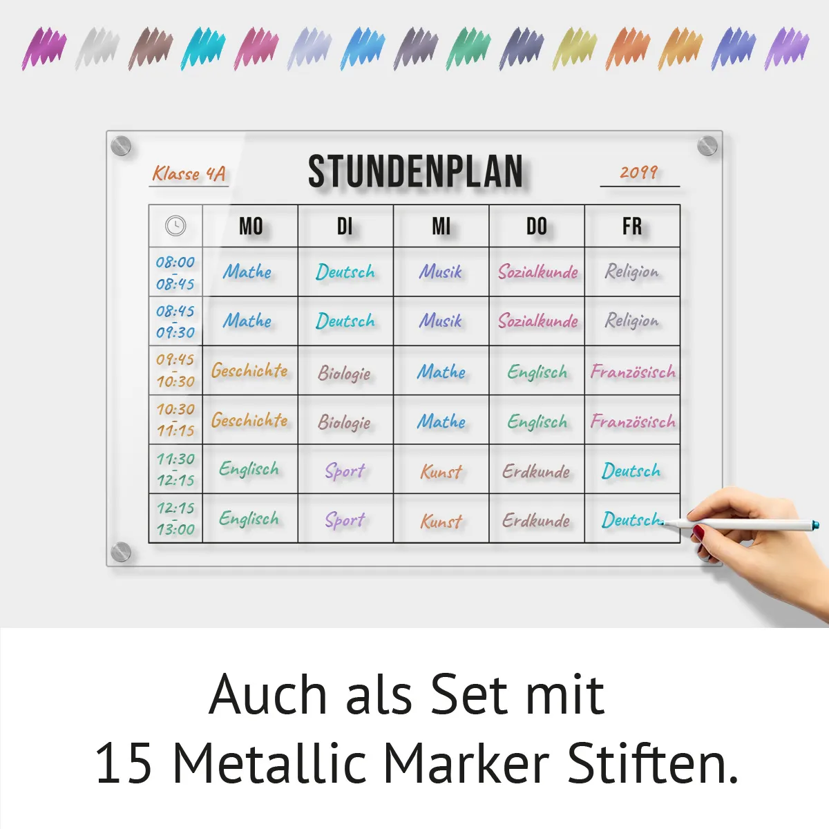 Acrylglas Stundenplan für die Wand