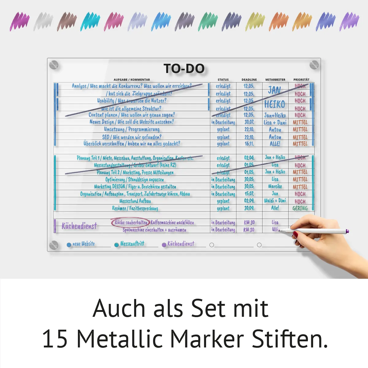 Personalisierte Acrylglas Projekt To-Do Liste für Unternehmen