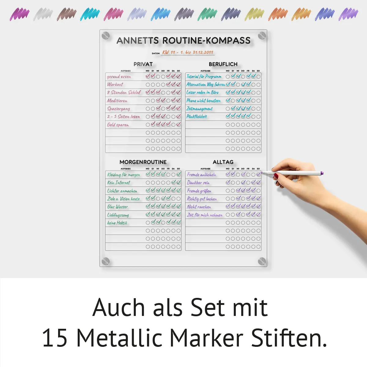 Personalisierter Acrylglas Kalender - Habit Tracker