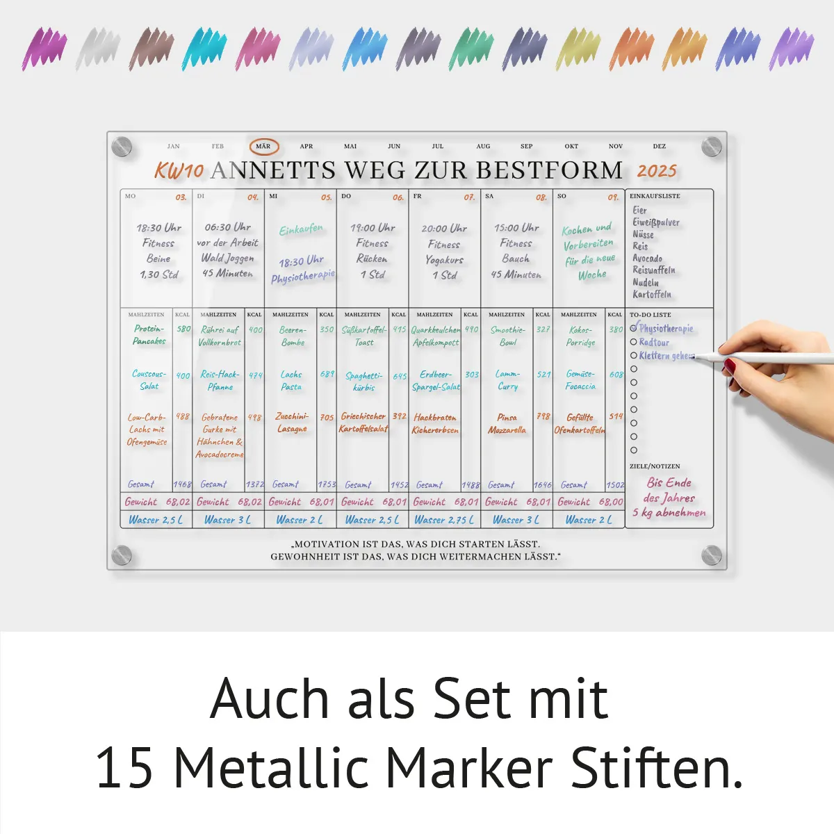 Personalisierter Acrylglas Fitnesskalender