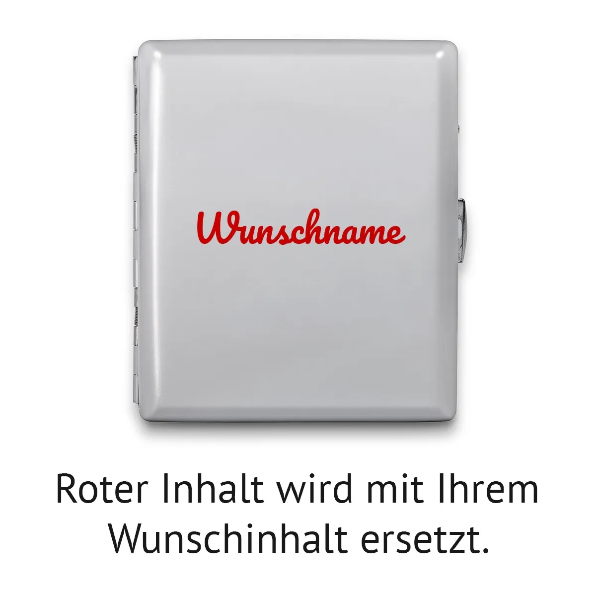 18er Zigarettenetui Chrom poliert - Schriftzug Name