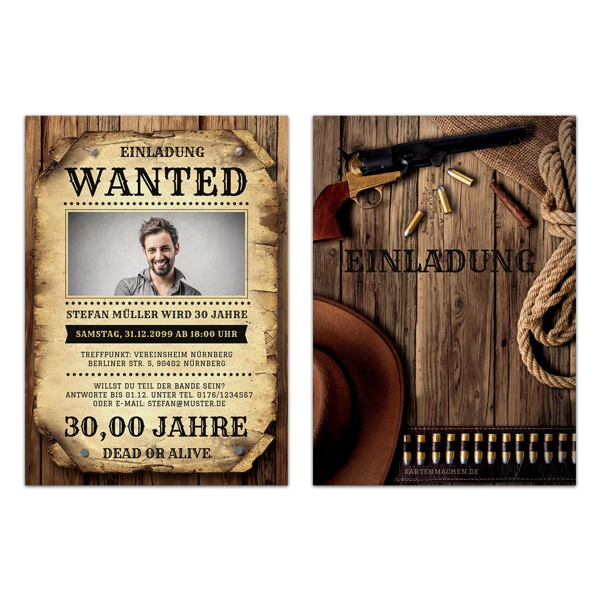 Einladungskarten - Wanted