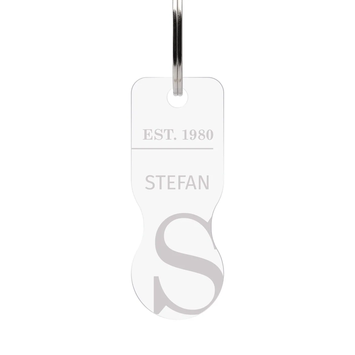 Personalisierter Acrylglas Einkaufswagenlöser Schlüsselanhänger - Schlichte Initialen