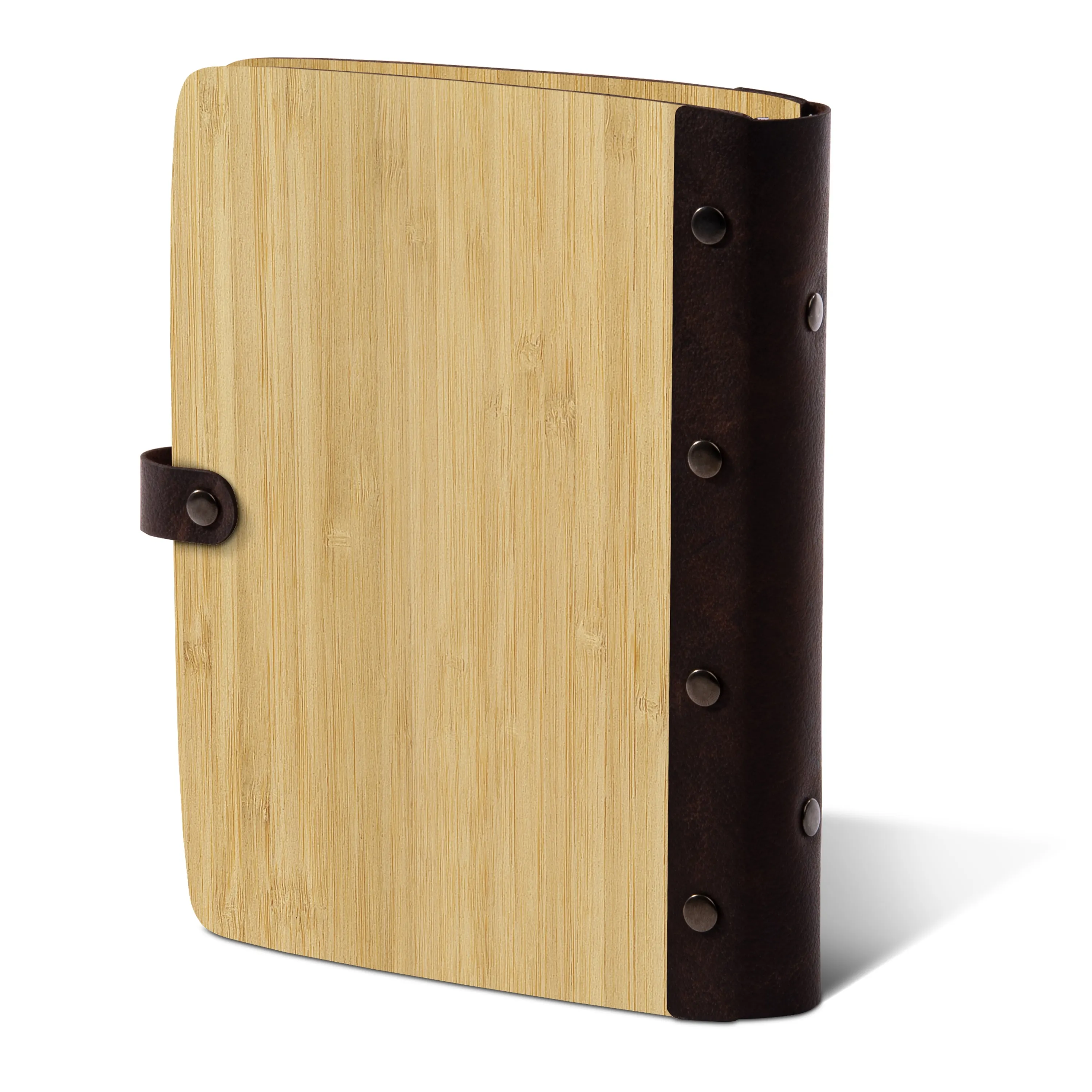 Personalisiertes Notizbuch Bambus mit Lederrücken - Wanderlust
